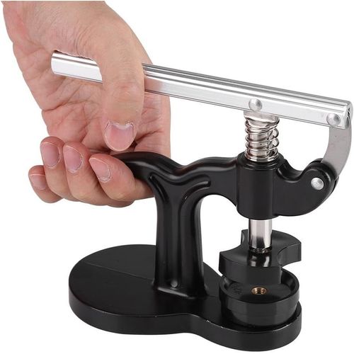 Kal-Outil De Presse De Montre, Fermeture De Boîtier De Montre Avec Métal Et Matériau Abs Avec 12 Matrices Noires, Pour La Réparation De Montre, Remplacement De Batterie, Fermeture