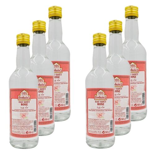 Lot 6x Eau Arôme De Rose - Bouteille 500ml