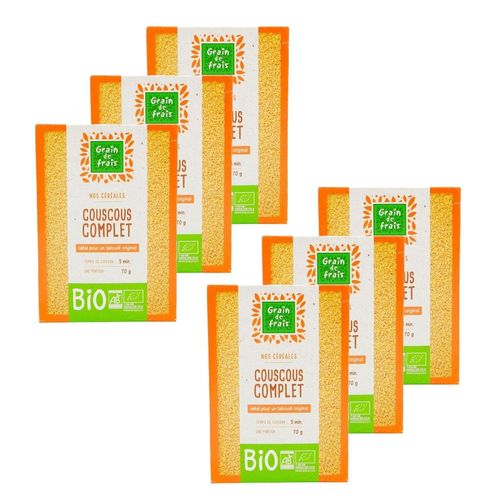 Lot 6x Couscous Complet Bio - Paquet 500g
