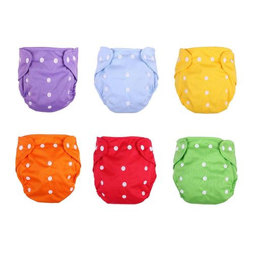 6pcs Couches Lavables Pour Bébés Réglables Lavables Réutilisables Doux Respirant Couches Lavables Pour Nourrissons