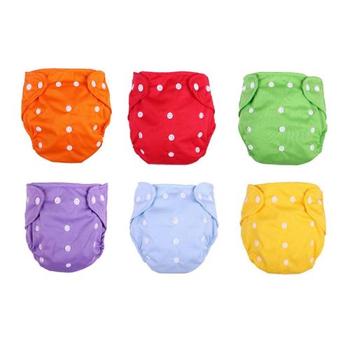 6pcs Couches Lavables Pour Bébés Réglables Lavables Réutilisables Doux Respirant Couches Lavables Pour Nourrissons