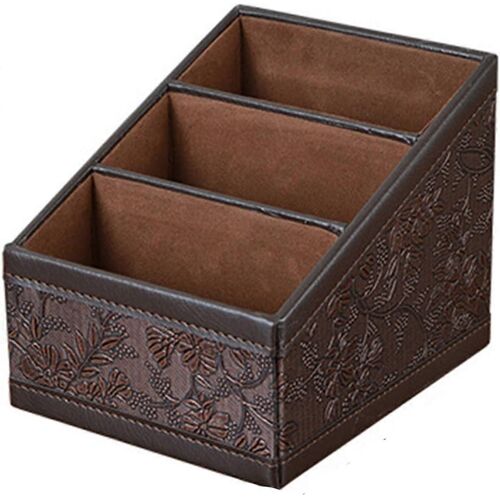 Boîte De Rangement En Cuir Pu Rétro - Organisateur Parfait Pour Les Cosmétiques, Les Télécommandes Et Les Fournitures De Bureau.