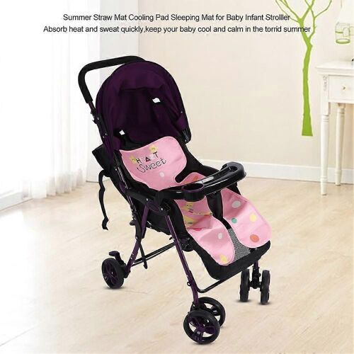 Tapis De Paille D'été Tapis De Refroidissement Tapis De Couchage Pour Bébé Poussette Infantile Girafe Rose