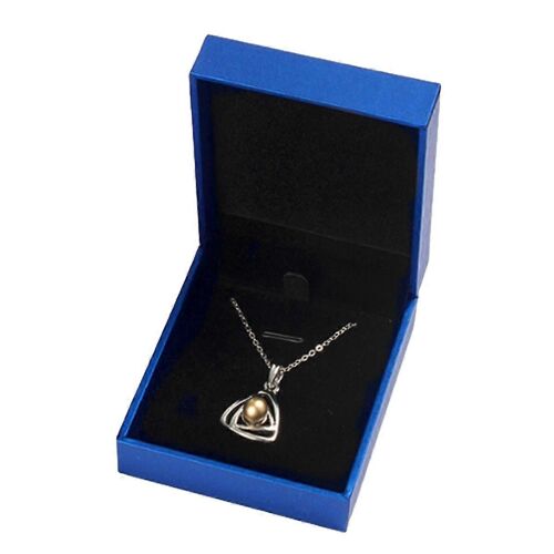 Boîte à alliances, conteneur à bijoux, porte-pendentif, étui de rangement avec lumière LED (bleu pour pendentif)