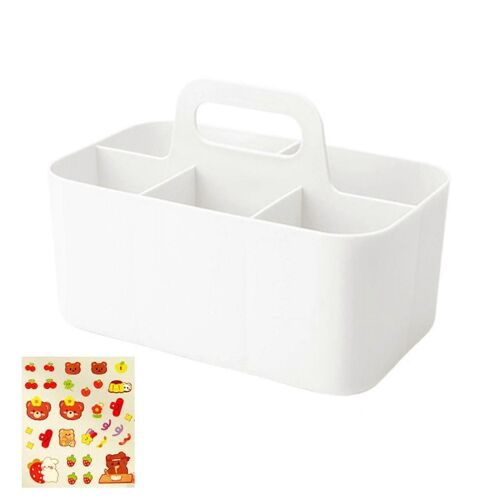 Desktop Stationary Organizer 5 Compartments Marker Organizer Caddies With Handle Big Capacity Art Supply Storage Holder