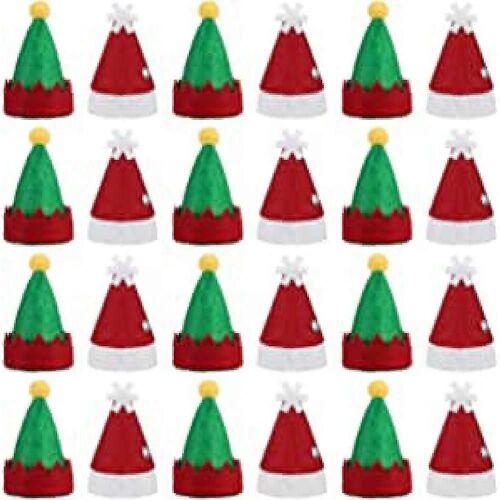 24Pcs Mini Santa Hat Couverts Sacs - Décor de Table de Noël