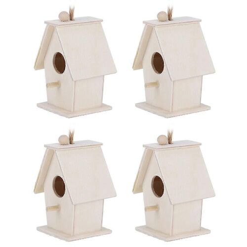 4 pièces suspendues type innovant bois nids d'oiseau cage pour la décoration de la cour de jardin