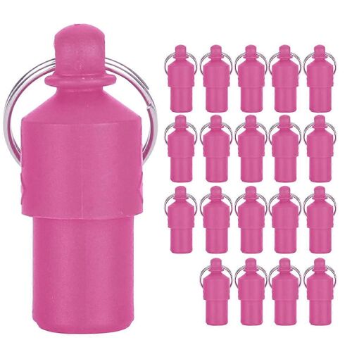 20pcs Antilost Pet Tag Chien Chat Id Nom Adresse Étiquette Stockage Baril Tube Collier Pendentif (Rose)