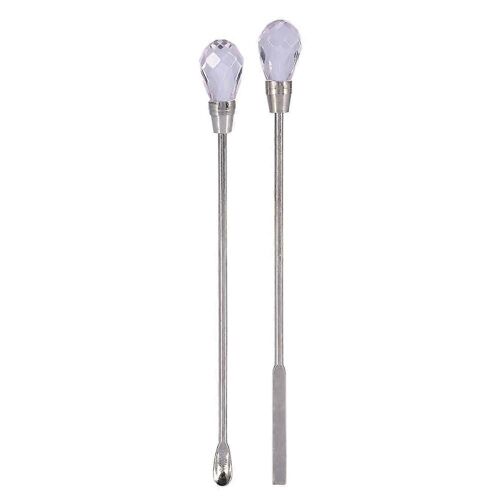 Spacule À Ongles Cuillère Gel Acrylique Poudre Acier Inoxydable Mélange Tige D'agitation Manucure Ensemble D'outils Rose