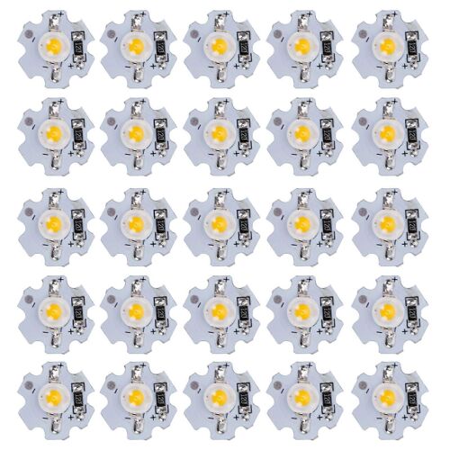 25pcs 0.5w 5v Haute Puissance Led Lampe Perle Source De Source De Lumière Puce Avec Plaque D'aluminium