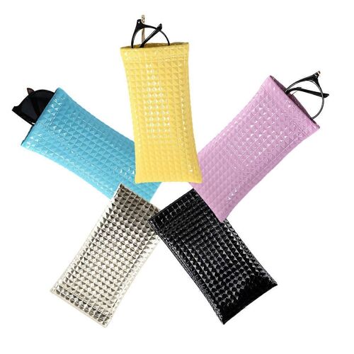 5 Pcs Lunettes Pochette Lunettes De Soleil Étui Portable Squeeze Top Vegan Cuir Souple Lunettes Étui Anti-Rayures Lunettes De Soleil Sac