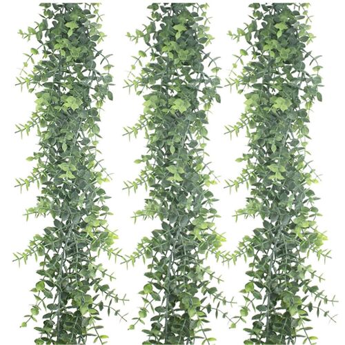 2PCS Simulé Eucalyptus Vigne 1.8m Imperméable Anti UV Fadeless Faux Suspendu Plante Pour La Décoration