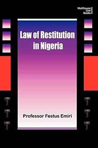 The Law Of Restitution In Nigeria