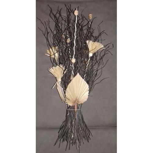 Bouquet décoratif - Composition de bois et matières naturelles - 60 cm