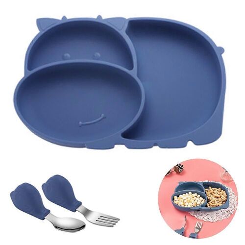 Plaque D'aspiration En Silicone Pour Bébé, Plat Divisé Pour Tout-Petits, Assiettes En Silicone Pour Enfants S'adapte À La Plupart Des Plateaux De Chaise Haute, Lave-Vaisselle Au Micro-Ondes