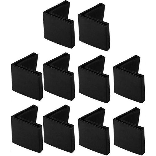 10pcs Chaise Leg Caps Fer Angle L Forme Meubles Table Pad Fin Cap Coin Protection Noir 40 x 40mm