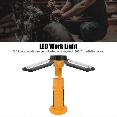 Lampe de travail extérieure à LED Lampe d'inspection rotative pliable rechargeable Lumière d'avertissement rouge multifonctionnelle avec crochet magnétique