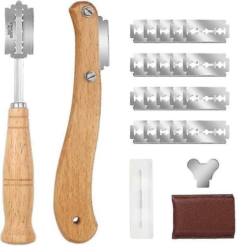 Lame De Pain De Boulanger, Outil De Coupe De Couteau À Pain Avec 20 Lames En Acier Inoxydable Pour La Gravure De Bricolage De Motifs De Pain