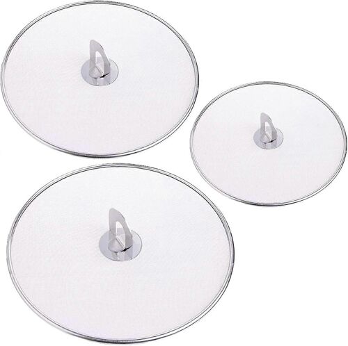 Splash Guard Lid, 3 Piece Stainless Steel Splash Guard With Folding Kitchen Handle, Ø 25/29/33 Saucepan Splash Guard Lid
