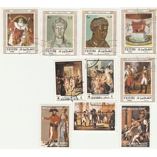 10 Timbres Des Emirats Arabes Unis - Napoleon