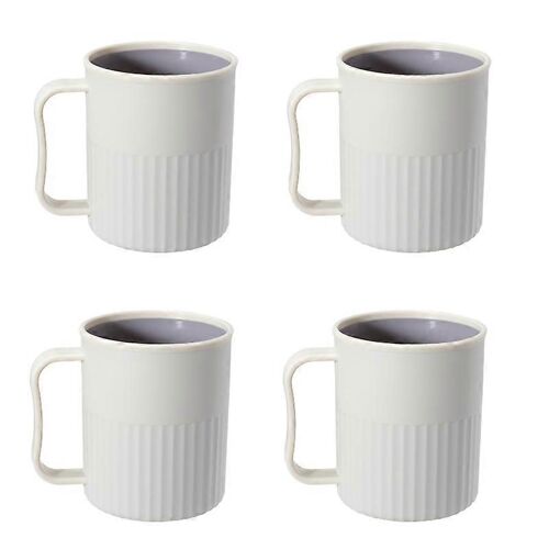 Tasses À Café En Plastique Créatif (Paquet De 4), Tasses De Fête, Tasse En Plastique Améliorée Avec Poignée, Tasse En Paille De Blé Pour L'eau, Le Café, Le Lait, Le Jus, Le Thé