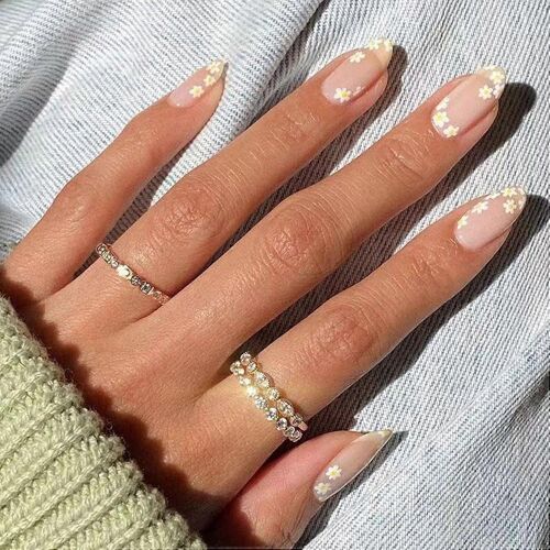 24 Pcs Presse Sur Les Ongles Courts, Faux Ongles Strass Bâton Sur Les Ongles, Tourbillon Faux Ongles, Ongles Acryliques Brillants Pour Les Femmes Et Les Filles (Style 5) 