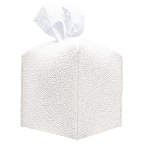 Porte-boîte de mouchoirs en cuir rectangulaire pour la maison, blanc