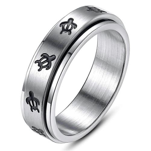 Mignon tortue Spinner Ring pour les femmes Anneaux de soulagement de l'anxiété Anxiété Fidget Ring Anti Anxiety (8 po)