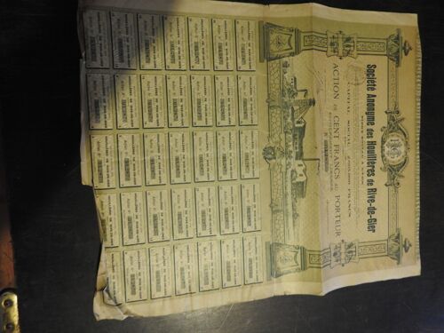 Action Societe Anonyme Des Houilleres De Rive-De-Gier 1904