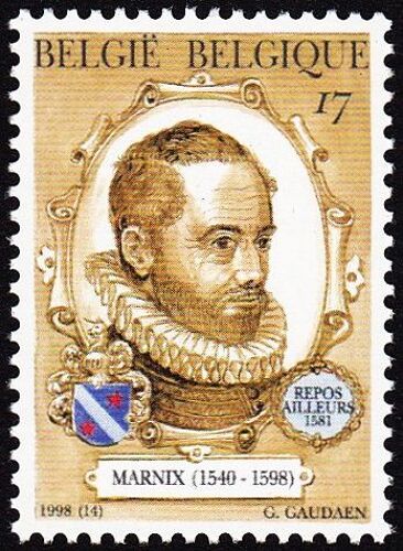 Belgique 1998, Tres Beau Timbre Neuf** Luxe Yvert 2776, 400e Anniversaire De La Mort De Philippe De Marnix De Saint-Aldegonde (1540-1598) - Portrait Du Savant Et Homme Politique, Blason, Devise.