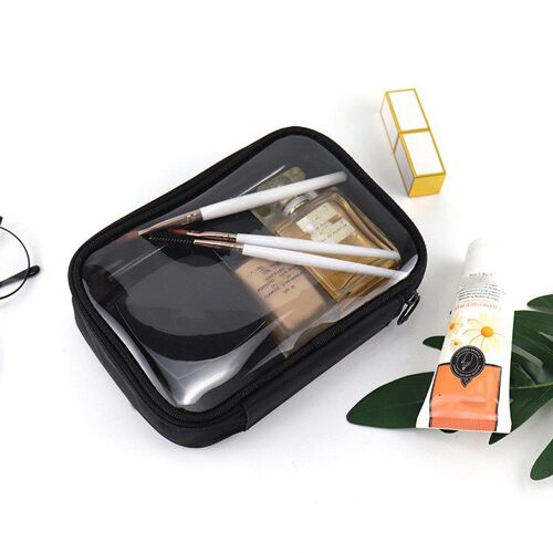 Sacs de rangement transparents en PVC, trousse de maquillage transparente, trousse à cosmétiques, trousse de beauté, trousse de toilette, sacs de lavage, évaluation de voyage, nouveau