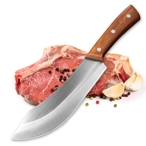 Couteau De Boucher En Acier Inoxydable De 7.5 Pouces, Couperet À Légumes Et À Viande, Couteau De Cuisine, Manche Confortable, Chef