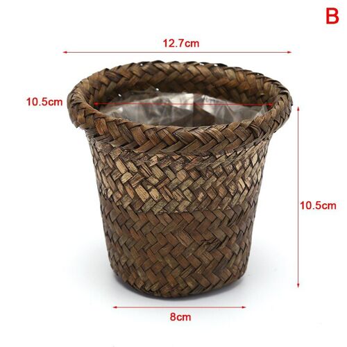 Pot de rangement tissé naturel pour la maison, vase à fleurs de jardin, panier de rangement, jardinière décorative