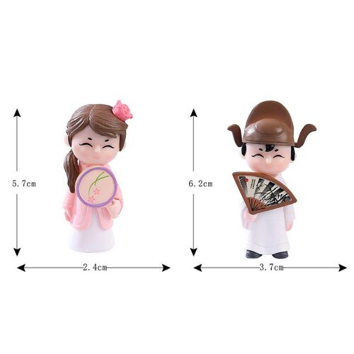Figurine de couple d'Auckland pour la décoration intérieure, mini-indicateur de jardin nickel é, poupées de mariage, garçons et filles, amoureux, 2 pièces