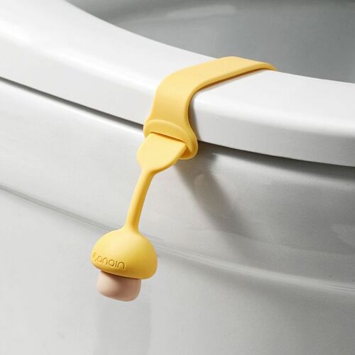 Lève-couvercle de couvercle de siège de toilette en silicone, forme de pièce plus lente, anneau évasé, support de poignée, accessoires ménagers HOWC, 1 pièce