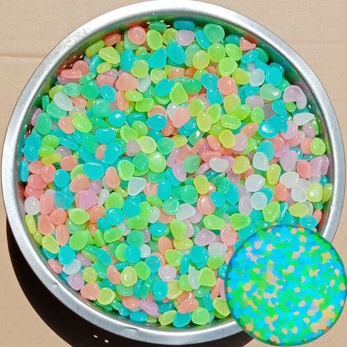 Sac de 100 pièces de roches brillantes pour décorer un jardin ou un aquarium, pochoir de décoration en forme de poisson