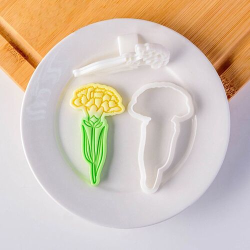 Moule À Biscuits De La Journée Des Enseignants, En Forme De Fleur, Pressé À La Main, Tulipe, Glaçage, Décoration De Gâteaux, Outil De Cuisson