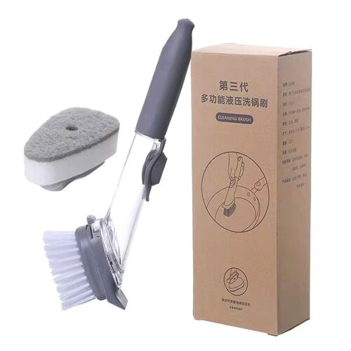 Éponge à brosse pour livres, distributeur automatique de liquide, éponge à vaisselle à long manche, nettoyant, outils ménagers pour livres, 2 po