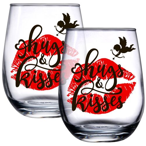Tasse À Vin En Verre Pour La Saint-Valentin, Tasse À Café, Cadeau De Noël Pour Mariage, Fiançailles, Thanksgiving, 2 Pièces