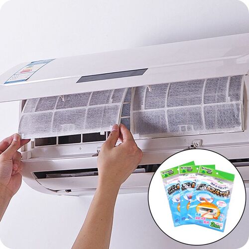 Papier filtre supporter ficateur d'air auto-adhésif, couvercle de protection anti-poussière, sortie d'air de climatisation, bricolage, écran filtrant, 2 pièces