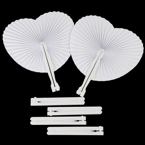 Lot de 3 pièces de papier blanc pour accordéon rond, avec poignée en plastique, fournitures pour fête d'anniversaire et mariage