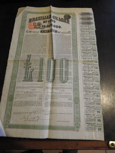 Action Brazilian 4 % Loan De 1889