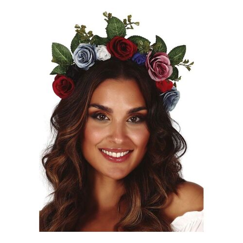 Diadème Avec Fleurs Et Feuilles (Taille Unique Femme)