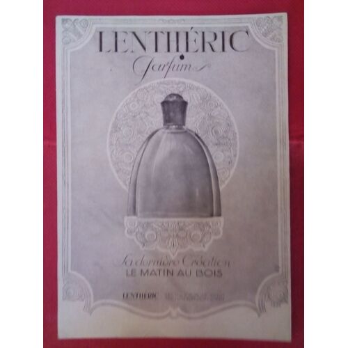 Publicite Sur Carton Parfum Lentheric""