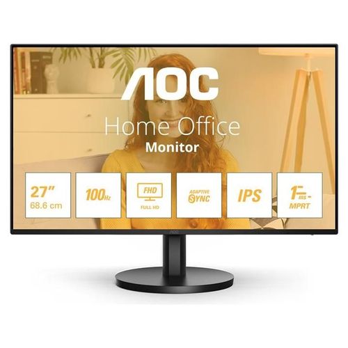 AOC Basic-line 27B3HA2 - B3 Series - écran LED - 27" - 1920 x 1080 Full HD (1080p) @ 100 Hz - IPS - 250 cd/m² - 1300:1 - 1 ms - HDMI, VGA - haut-parleurs - noir