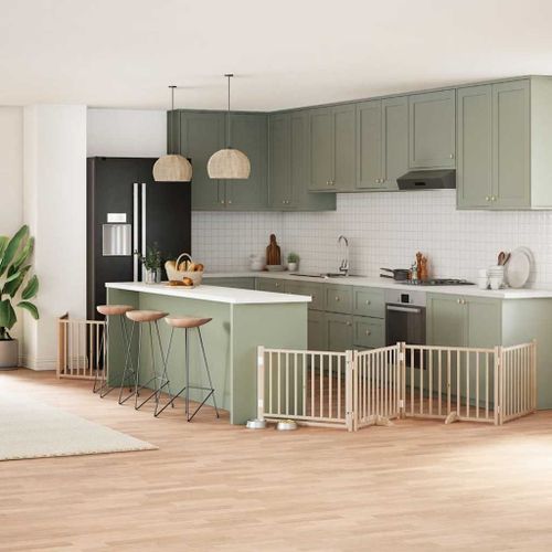 Vidaxl Barrière Pour Chien Porte Pliable 10 Panneaux Bois De Peuplier