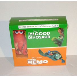 coffret peluche nemo la pieuvre + 2 dvd disney le voyage d'arlo et nemo en anglais