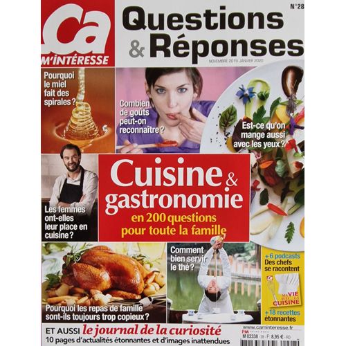 Ça M'Intéresse Questions & Réponses 28 Cuisine Et Gastronomie En 200 Questions