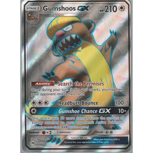 Carte Pokemon - Gumshoos Gx (Argouste Gx) - 145/149 - Ultra-Rare Full Art - Soleil Et Lune - Version Anglaise -