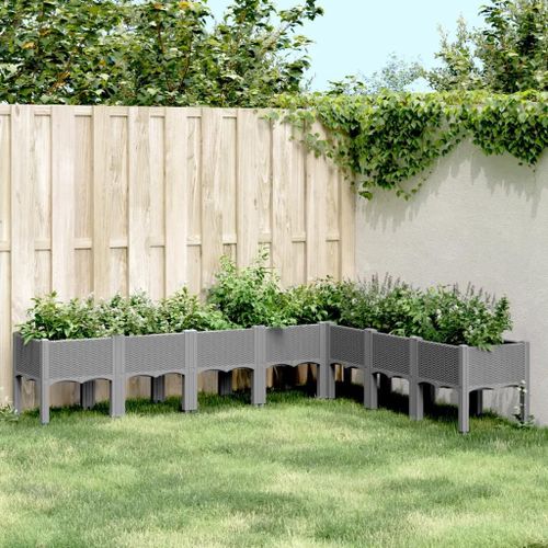 Prolenta Premium - Jardinière Avec Pieds Gris Clair 200x160x42 Cm Pp